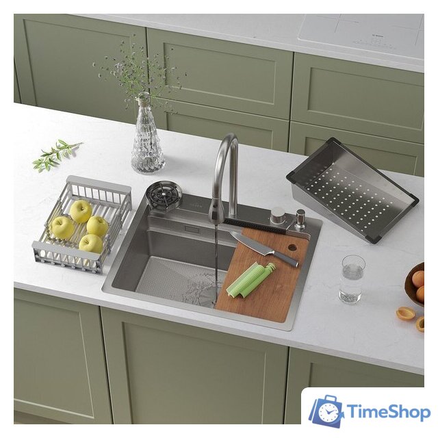 Кухонная мойка Roxen Stage Plus 560250-60-S многофункциональная 8 в 1 (60*48/текстурный сатин) - Изображение №1 — Интернет-магазин Time-Shop