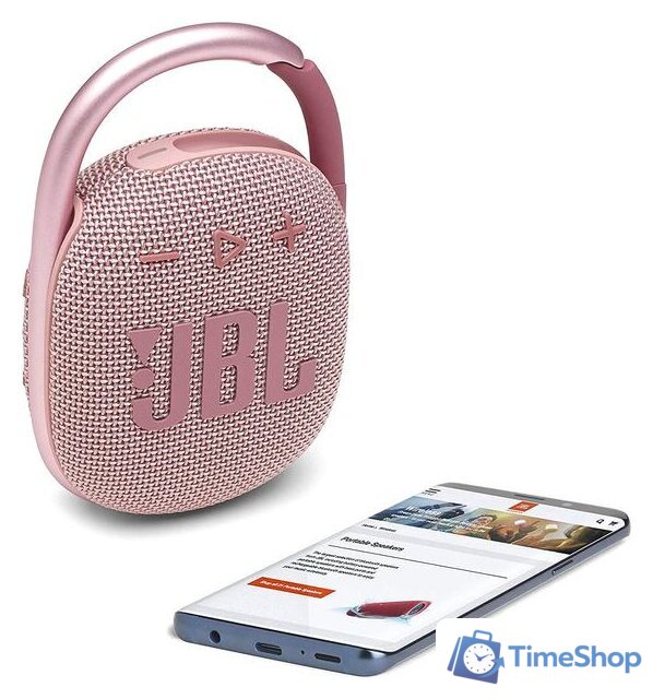 Беспроводная колонка JBL Clip 4 (розовый) - Изображение №6 — Интернет-магазин Time-Shop