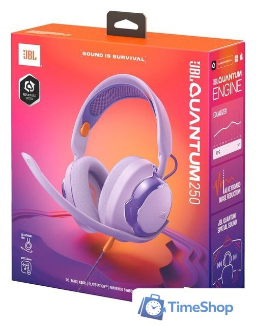 Наушники JBL Quantum 250 (фиолетовый) - Изображение №9 — Интернет-магазин Time-Shop