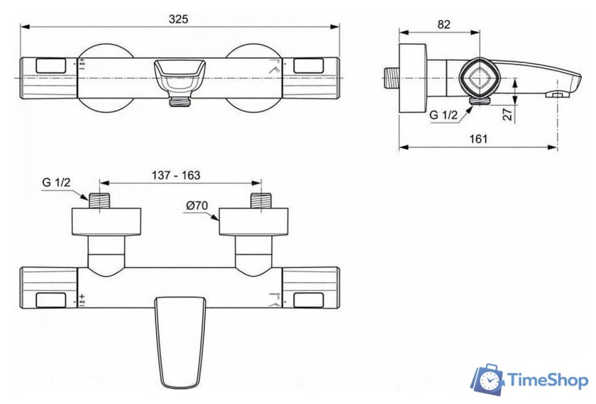 Смеситель Ideal Standard Ceratherm A7238AA - Изображение №2 — Интернет-магазин Time-Shop