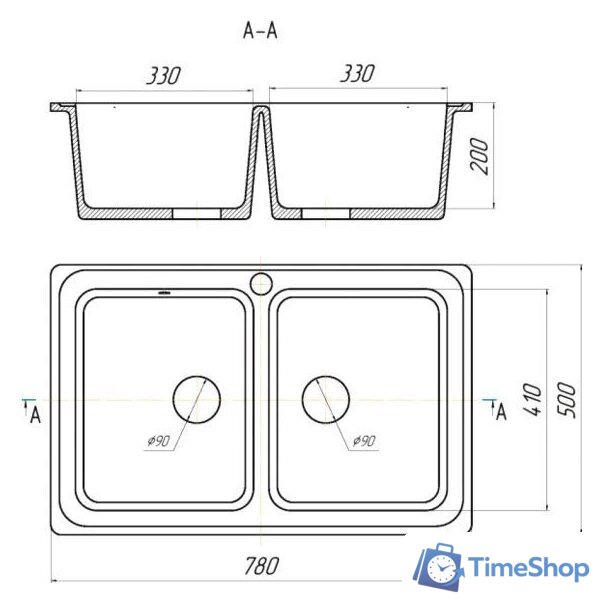 Кухонная мойка Saniteco Vetus (черный) - Изображение №10 — Интернет-магазин Time-Shop