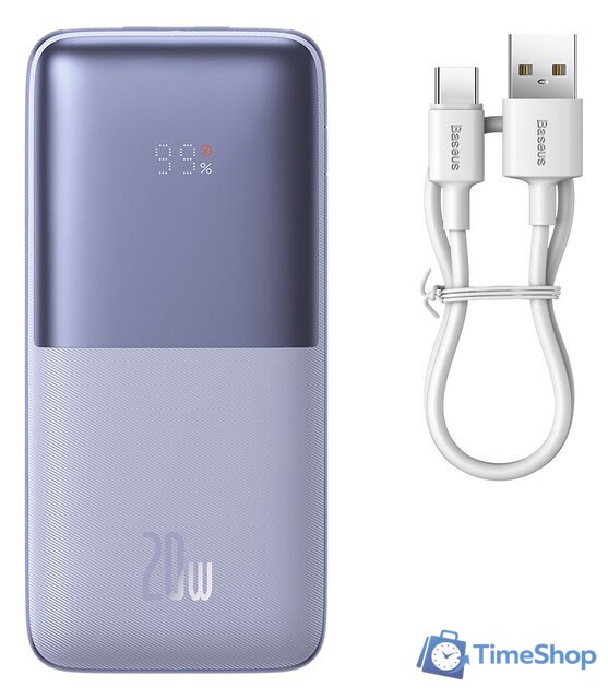 Внешний аккумулятор Baseus Bipow Pro Digital Display Fast Charge 20W Overseas Edition 10000mAh (фиолетовый) - Изображение №1 — Интернет-магазин Time-Shop