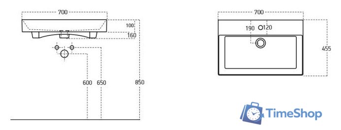 Умывальник Sanovit Stance 70x45.5 - Изображение №2 — Интернет-магазин Time-Shop