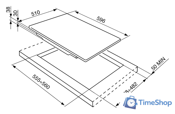 Варочная панель Smeg P64ES - Изображение №2 — Интернет-магазин Time-Shop