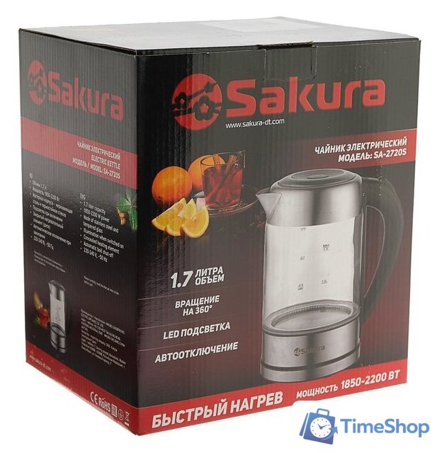Электрический чайник Sakura SA-2720SBK - Изображение №8 — Интернет-магазин Time-Shop
