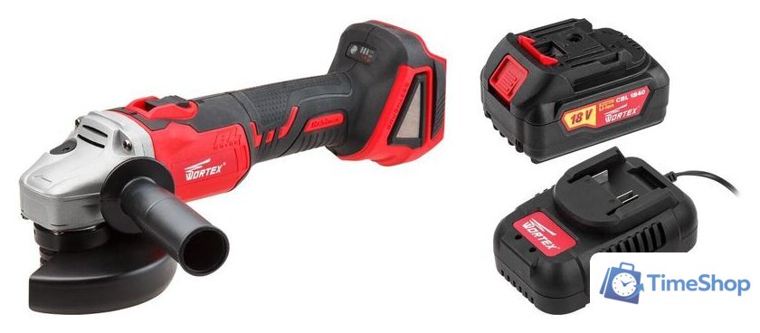 Угловая шлифмашина Wortex CAG 1812 E 1BCAG001A29 (с 1-им АКБ) - Изображение №1 — Интернет-магазин Time-Shop