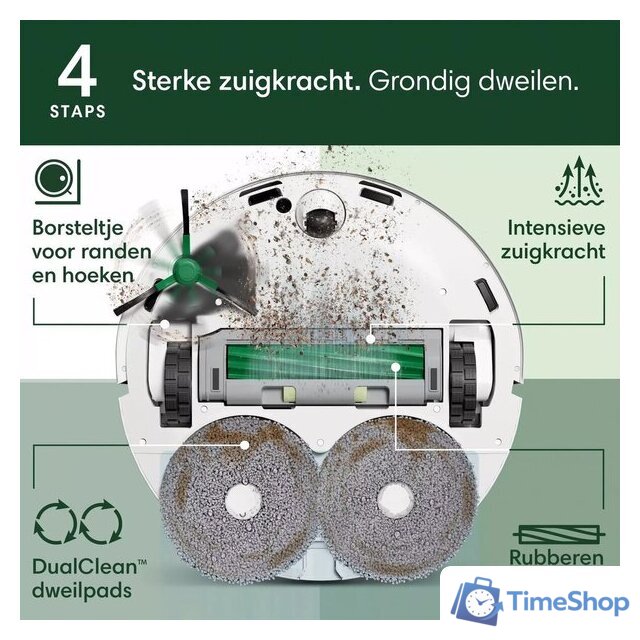 Робот-пылесос iRobot Roomba Plus 405 Combo Robot + AutoWash Dock (белый) - Изображение №4 — Интернет-магазин Time-Shop