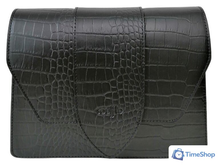 Женская сумка Souffle 249 2495001 (черный кайман эластичный) - Изображение №1 — Интернет-магазин Time-Shop