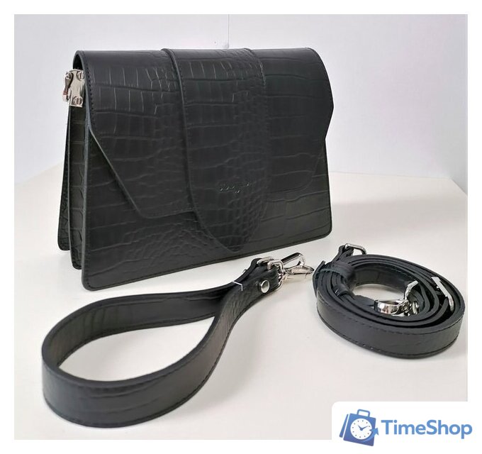 Женская сумка Souffle 249 2495001 (черный кайман эластичный) - Изображение №5 — Интернет-магазин Time-Shop