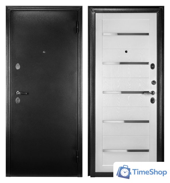 Металлическая дверь Guard Царга MG60 87х205 правая (черное серебро/белый ясень) - Изображение №1 — Интернет-магазин Time-Shop