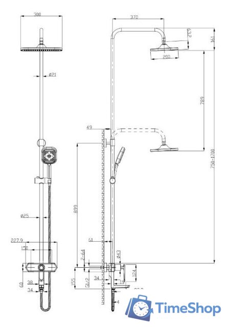 Душевая система  Lemark LM3962C - Изображение №2 — Интернет-магазин Time-Shop