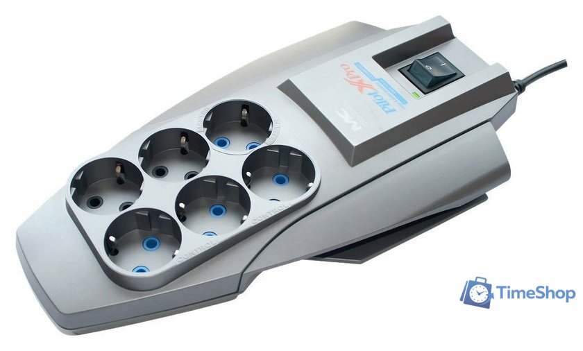 Сетевой фильтр ZIS Pilot XPro 6 розеток 10 м серебристый - Изображение №1 — Интернет-магазин Time-Shop