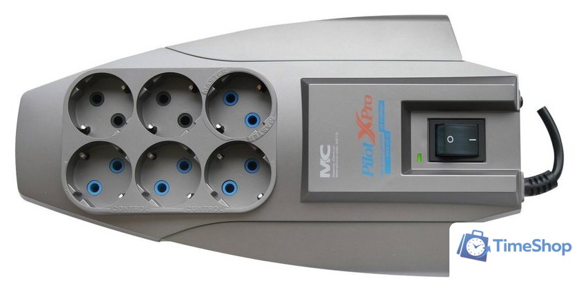 Сетевой фильтр ZIS Pilot XPro 6 розеток 10 м серебристый - Изображение №2 — Интернет-магазин Time-Shop