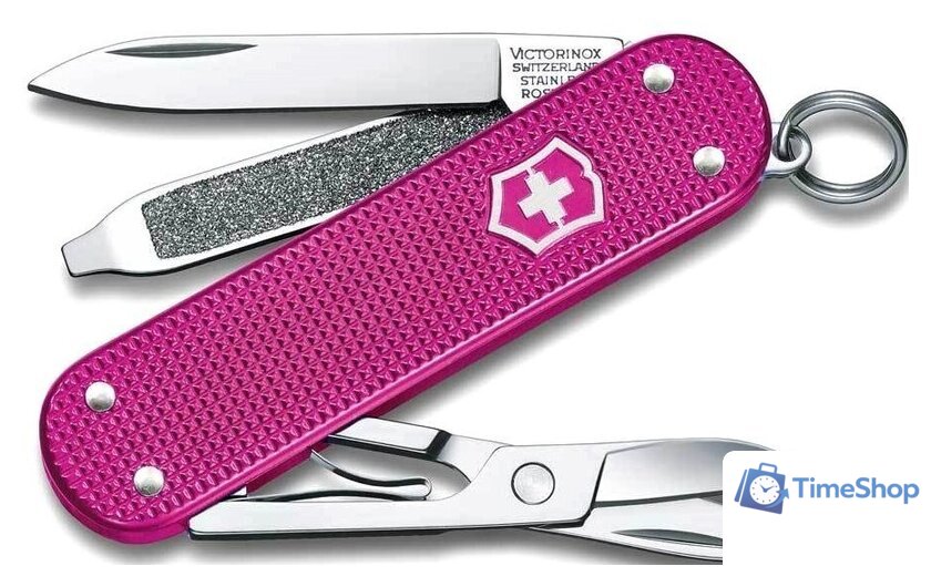 Нож-брелок Victorinox Classic Flamingo Party 0.6221.251G (пурпурный) - Изображение №1 — Интернет-магазин Time-Shop