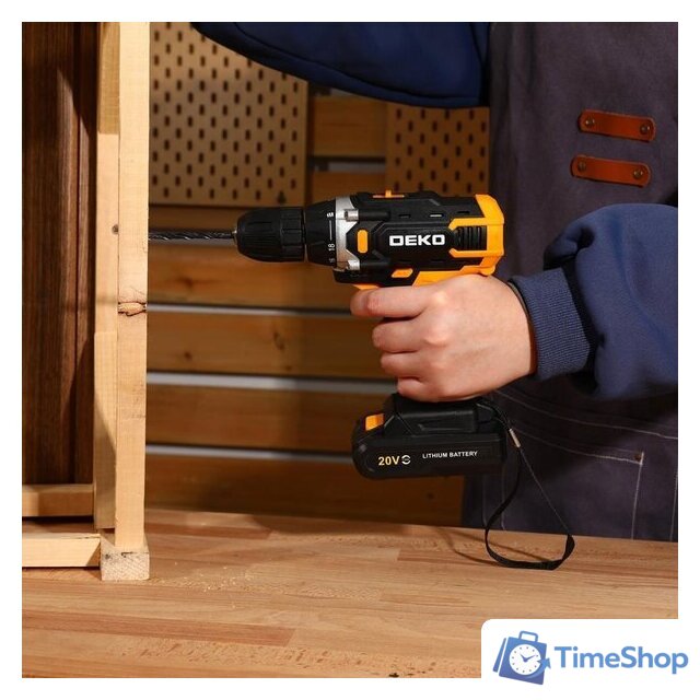 Дрель-шуруповерт Deko DKCD20V 080-1009 (с 2-мя АКБ, кейс, оснастка) - Изображение №4 — Интернет-магазин Time-Shop