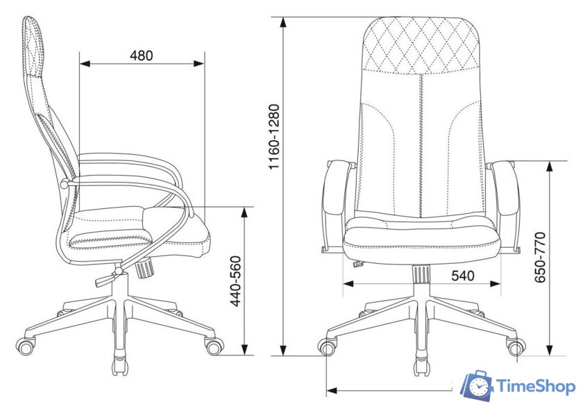 Офисное кресло Бюрократ CH-608 Fabric (темно-серый Alfa 44) - Изображение №6 — Интернет-магазин Time-Shop