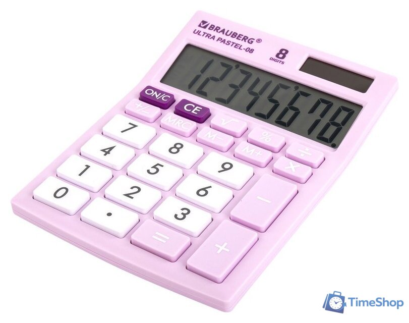 Бухгалтерский калькулятор BRAUBERG Ultra Pastel-08-PR 250516 (сиреневый) - Изображение №3 — Интернет-магазин Time-Shop