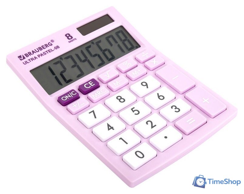 Бухгалтерский калькулятор BRAUBERG Ultra Pastel-08-PR 250516 (сиреневый) - Изображение №4 — Интернет-магазин Time-Shop
