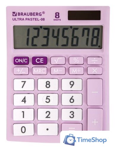 Бухгалтерский калькулятор BRAUBERG Ultra Pastel-08-PR 250516 (сиреневый) - Изображение №1 — Интернет-магазин Time-Shop