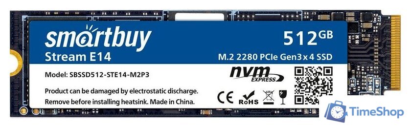 SSD SmartBuy Stream E14 512GB SBSSD512-STE14-M2P3 - Изображение №1 — Интернет-магазин Time-Shop