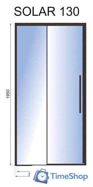Душевая дверь Rea Solar 130 (черный/прозрачное стекло) - Изображение №3 — Интернет-магазин Time-Shop