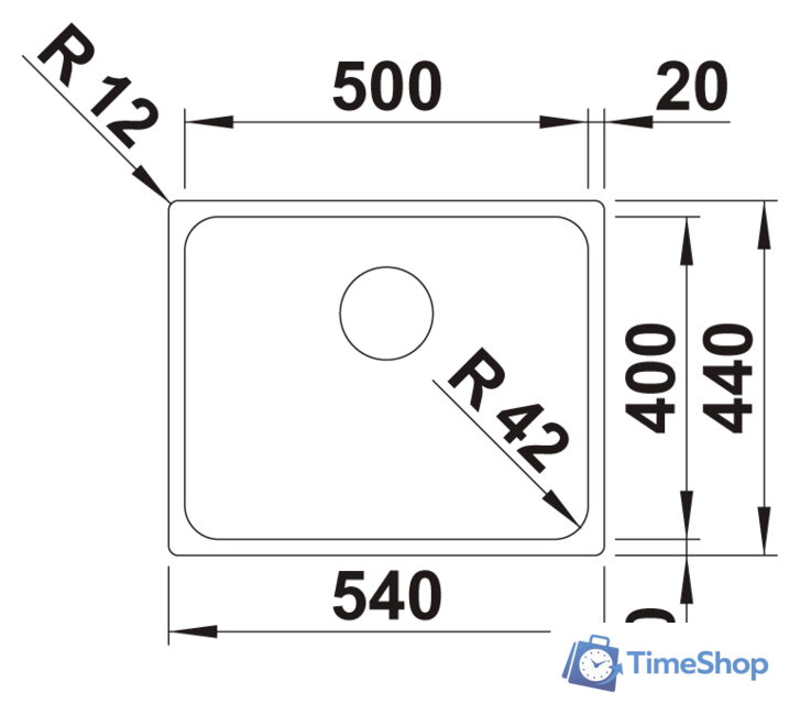 Кухонная мойка Blanco Solis 500-IF 526123 (полированная) - Изображение №2 — Интернет-магазин Time-Shop