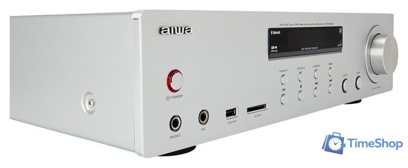 Интегральный усилитель Aiwa AMU-120BT (серебристый) - Изображение №4 — Интернет-магазин Time-Shop
