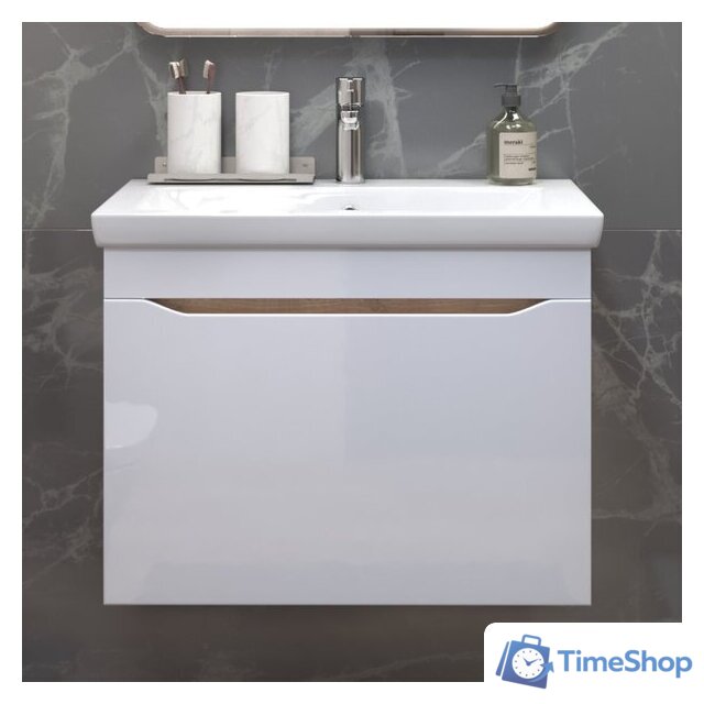  Vigo Тумба под умывальник Grani 700-0-1 Como навесная (дуб золотой) - Изображение №3 — Интернет-магазин Time-Shop