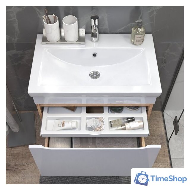  Vigo Тумба под умывальник Grani 700-0-1 Como навесная (дуб золотой) - Изображение №5 — Интернет-магазин Time-Shop