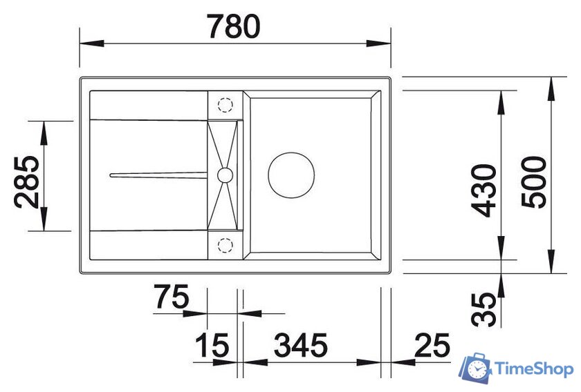 Кухонная мойка Blanco Metra 45 S 525915 (черный) - Изображение №3 — Интернет-магазин Time-Shop