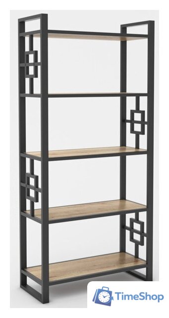Стеллаж Hype Mebel Квадро 50x170 (черный/древесина белая) - Изображение №1 — Интернет-магазин Time-Shop