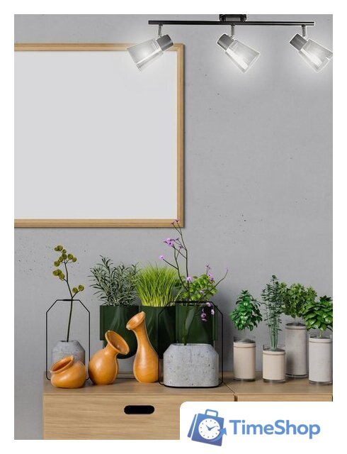 Припотолочная люстра Aitin Pro НПБ 02-3x40-102 1434/3 (черный/хром) - Изображение №4 — Интернет-магазин Time-Shop