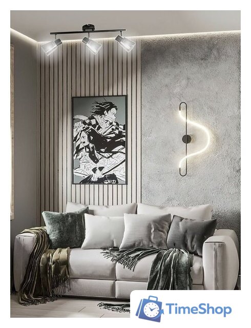 Припотолочная люстра Aitin Pro НПБ 02-3x40-102 1434/3 (черный/хром) - Изображение №2 — Интернет-магазин Time-Shop