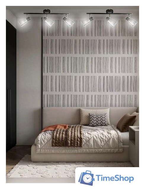 Припотолочная люстра Aitin Pro НПБ 02-3x40-102 1434/3 (черный/хром) - Изображение №5 — Интернет-магазин Time-Shop