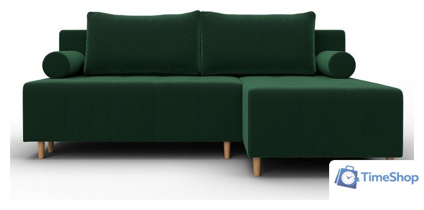 Угловой диван Лига диванов Лига-102 универсальный 134791 (велюр Seven 626 зеленый) - Изображение №2 — Интернет-магазин Time-Shop