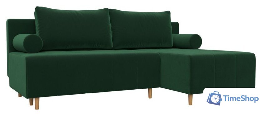 Угловой диван Лига диванов Лига-102 универсальный 134791 (велюр Seven 626 зеленый) - Изображение №1 — Интернет-магазин Time-Shop