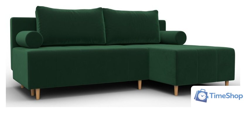 Угловой диван Лига диванов Лига-102 универсальный 134791 (велюр Seven 626 зеленый) - Изображение №3 — Интернет-магазин Time-Shop