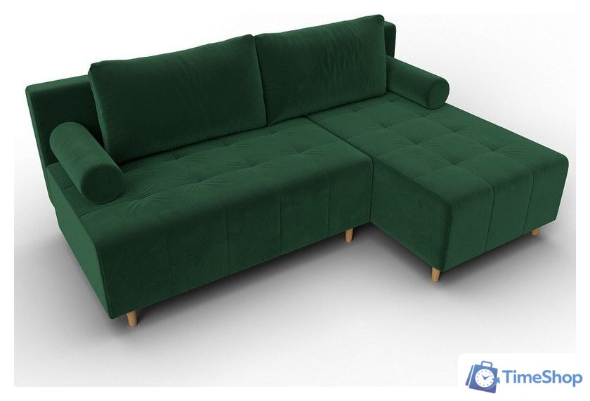 Угловой диван Лига диванов Лига-102 универсальный 134791 (велюр Seven 626 зеленый) - Изображение №5 — Интернет-магазин Time-Shop