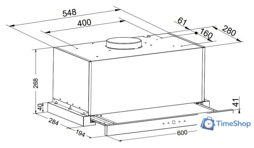 Кухонная вытяжка ZorG Turbo 1260 60 S (белый) - Изображение №2 — Интернет-магазин Time-Shop