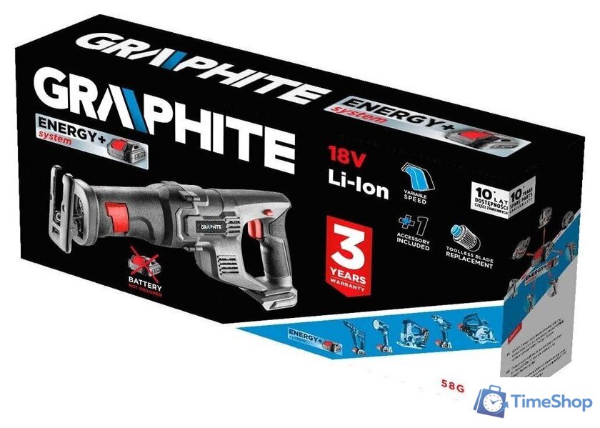 Сабельная пила GRAPHITE 58G017 (без АКБ) - Изображение №12 — Интернет-магазин Time-Shop