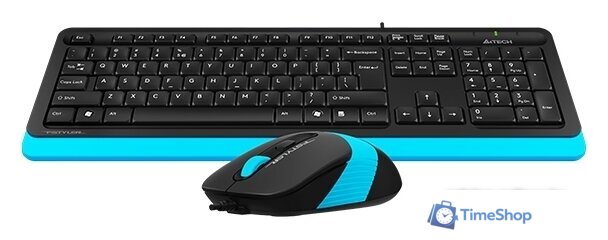 Офисный набор A4Tech Fstyler F1010 (черный/синий) - Изображение №2 — Интернет-магазин Time-Shop