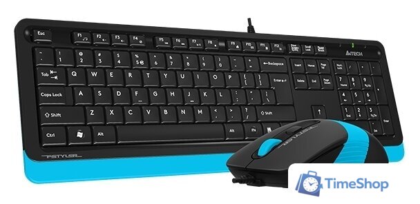 Офисный набор A4Tech Fstyler F1010 (черный/синий) - Изображение №3 — Интернет-магазин Time-Shop