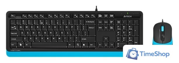 Офисный набор A4Tech Fstyler F1010 (черный/синий) - Изображение №1 — Интернет-магазин Time-Shop