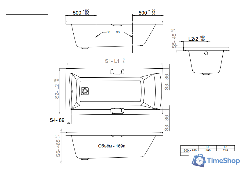 Ванна Triton Алекса 150x75 - Изображение №9 — Интернет-магазин Time-Shop