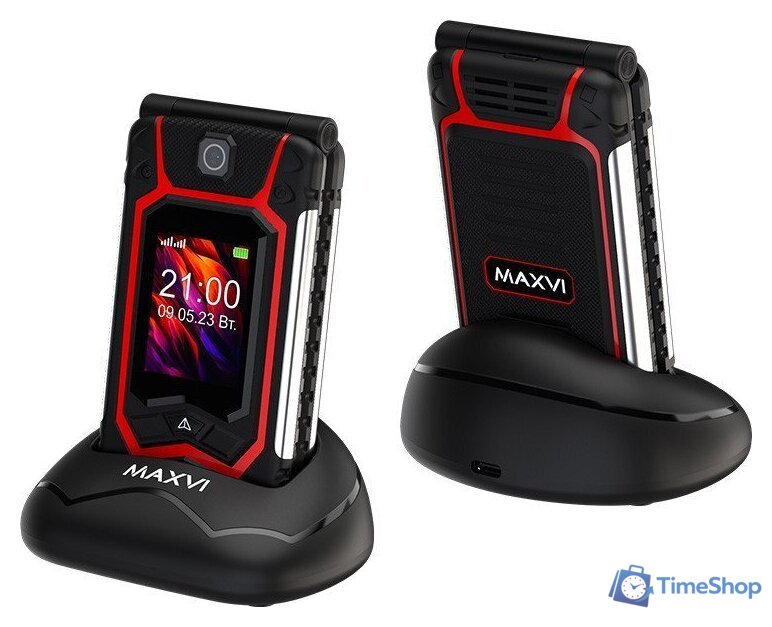 Кнопочный телефон Maxvi E10ds (красный) - Изображение №1 — Интернет-магазин Time-Shop