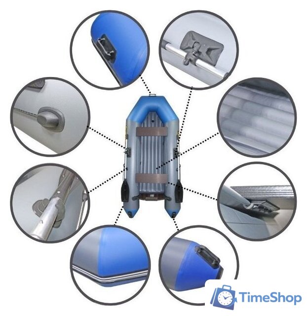 Моторно-гребная лодка Муссон 2800 НД (серый/синий) - Изображение №7 — Интернет-магазин Time-Shop