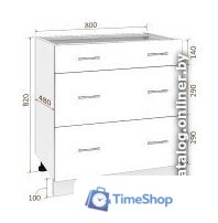 Шкаф напольный Кортекс-мебель Корнелия Лира НШ80р3ш без столешницы (венге) - Изображение №3 — Интернет-магазин Time-Shop