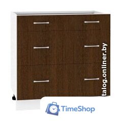 Шкаф напольный Кортекс-мебель Корнелия Лира НШ80р3ш без столешницы (венге) - Изображение №1 — Интернет-магазин Time-Shop