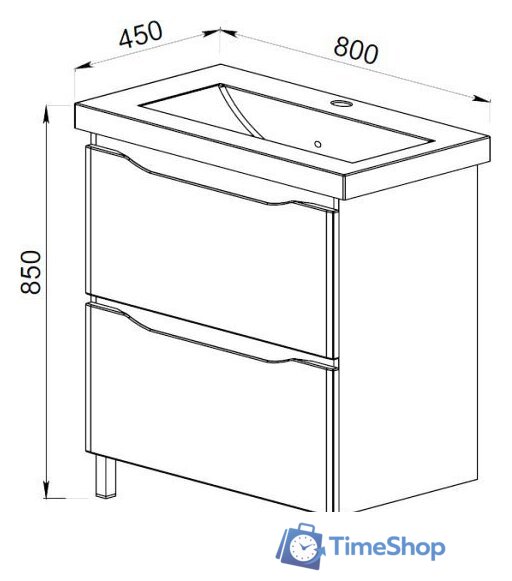  АВН Тумба под умывальник Латтэ 80 41.37 (1) - Изображение №4 — Интернет-магазин Time-Shop