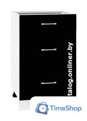 Шкаф напольный Кортекс-мебель Корнелия Лира НШ50р3ш без столешницы (черный) - Изображение №1 — Интернет-магазин Time-Shop